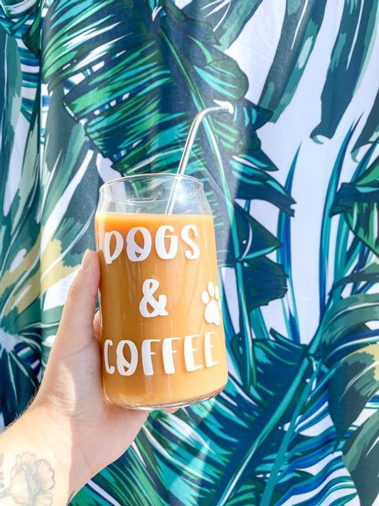 Dogs & Coffee Can Glass Cup