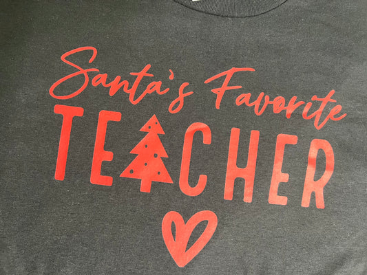 Santa’s Favorite Teacher Long Sleeve Tee